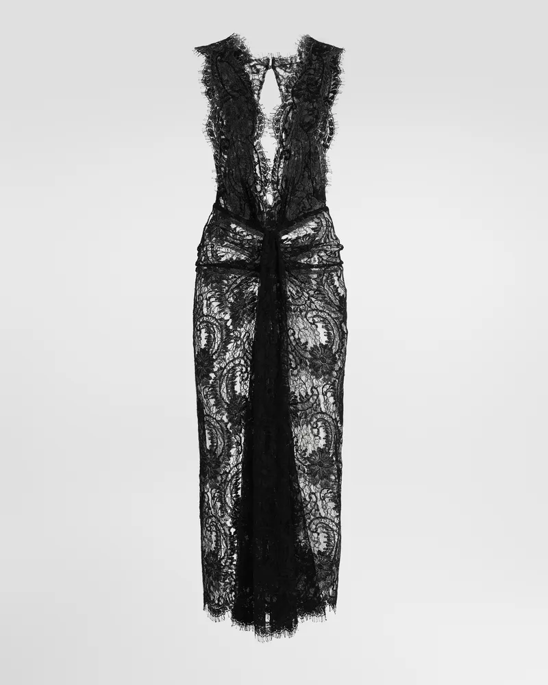 Dolce & Gabbana Kleid Aus Spitze - Frau Collection Schwarz Schwarz