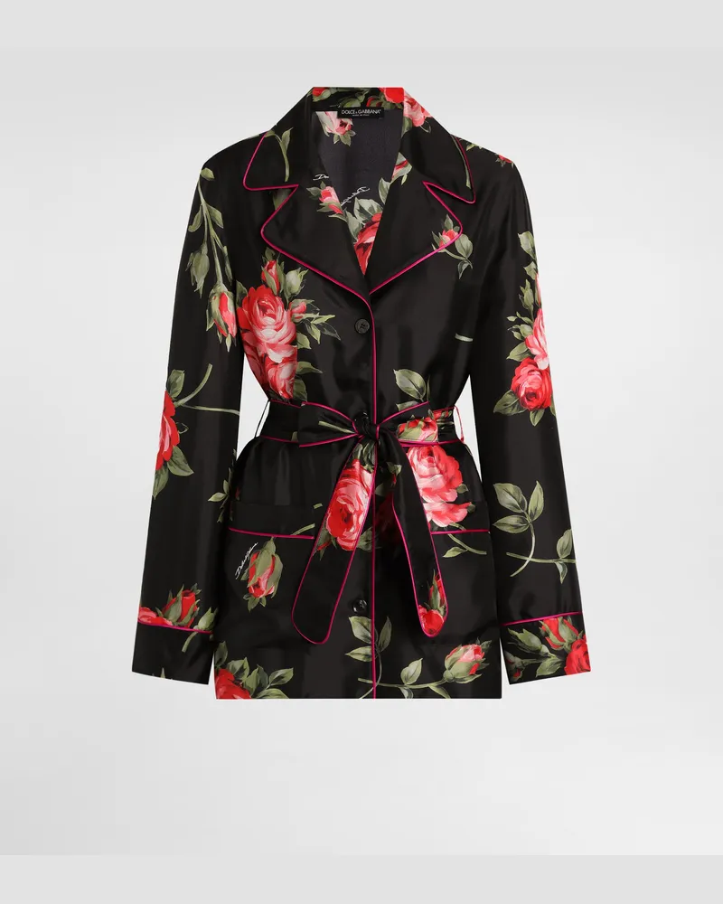 Dolce & Gabbana Hemd Vanity Aus Twill Mit Rosenbouquet-print - Frau Blusen Und Tops Mehrfarbig Mehrfarbig