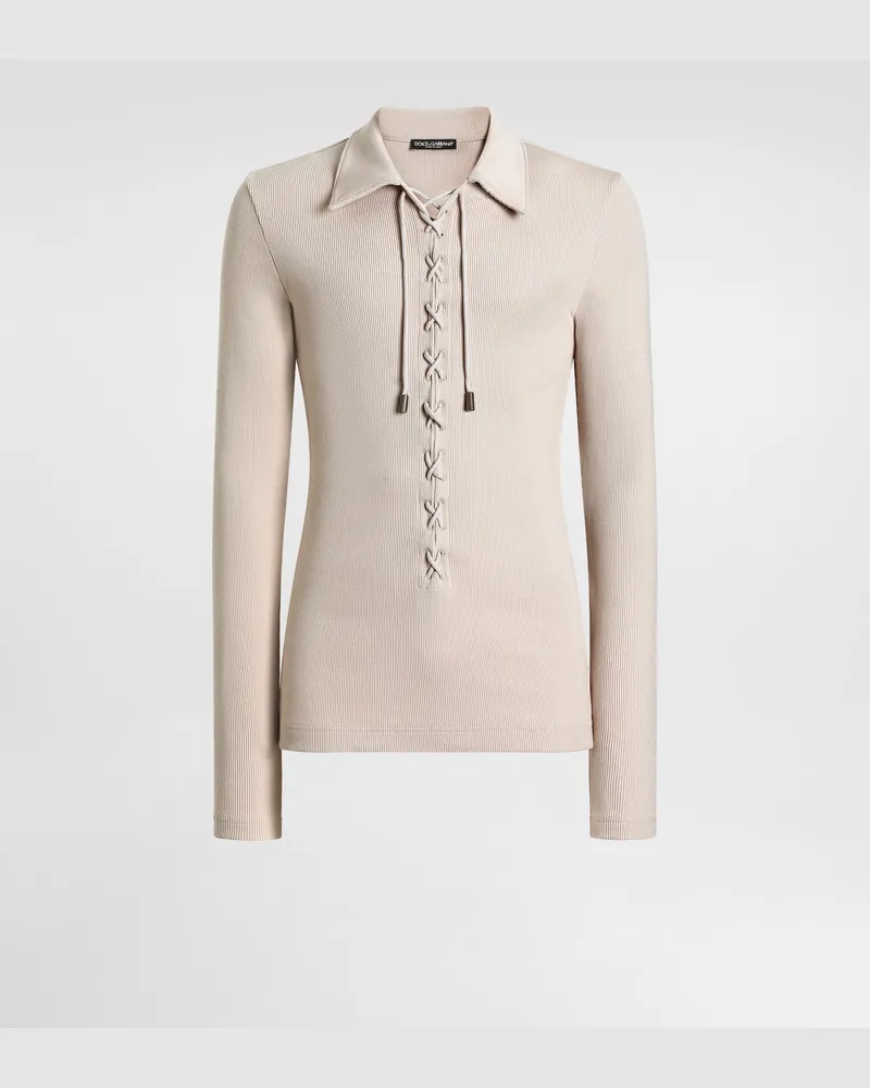 Dolce & Gabbana Cotton Interlock Polo T-shirt - Mann T-shirts Und Polos Beige Beige
