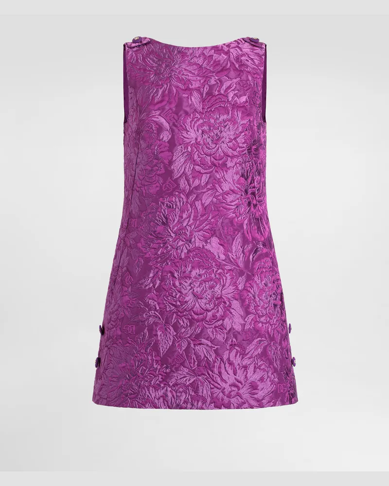 Dolce & Gabbana Brocade Dress - Frau Kleider Purple Purple