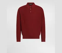 Micro-dot Stitch Polo Shirt - Mann Strickwaren Bordeaux