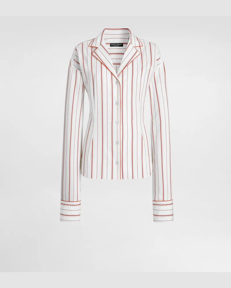 Dolce & Gabbana Striped Poplin Shirt - Frau Blusen Und Tops Mehrfarbig Multicolor