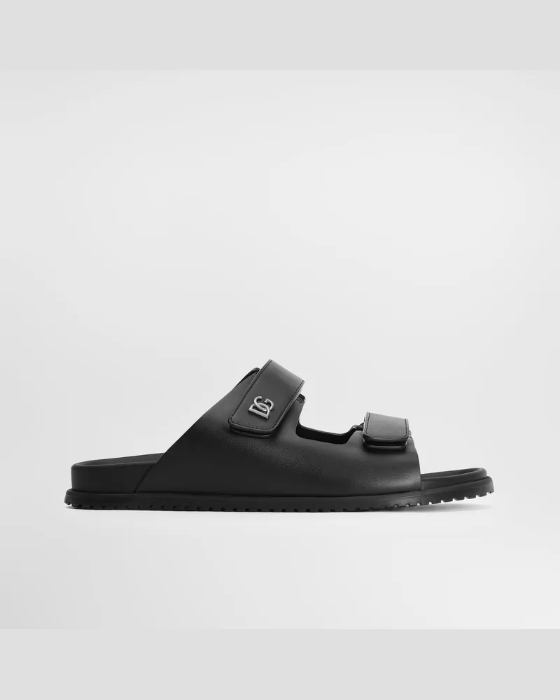Dolce & Gabbana Sandalen Aus Kalbsleder - Mann Sandalen Und Slides Schwarz Black