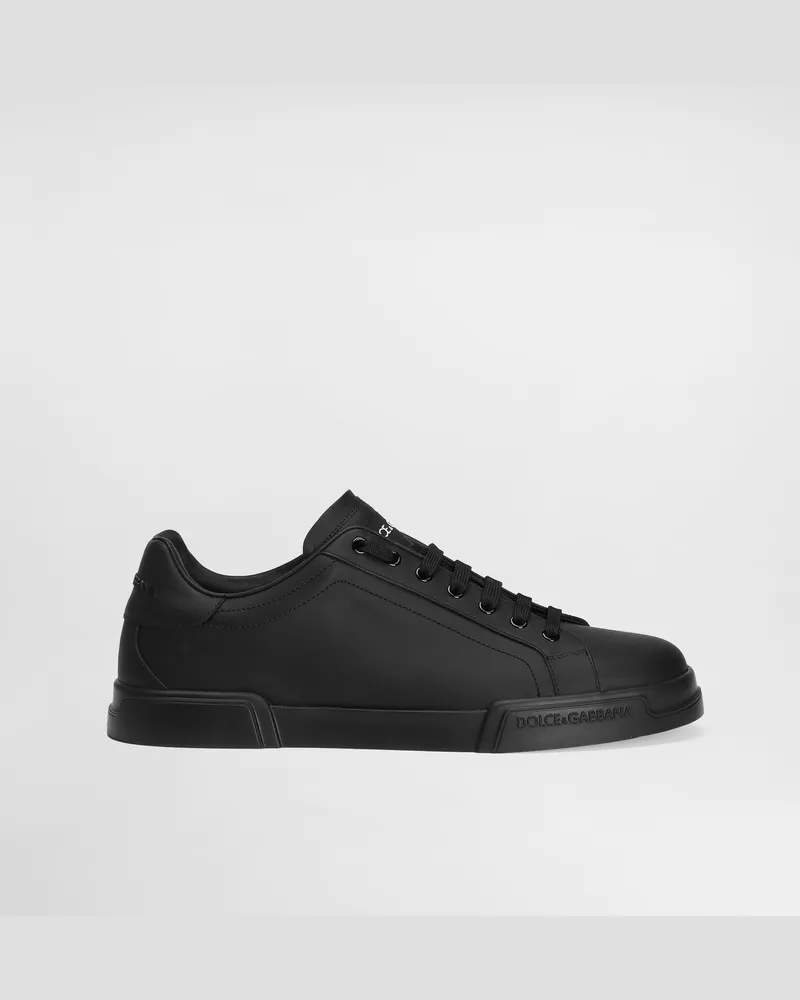Dolce & Gabbana Portofino Light Sneaker In Calfskin - Mann Sneakers Schwarz Leder Black