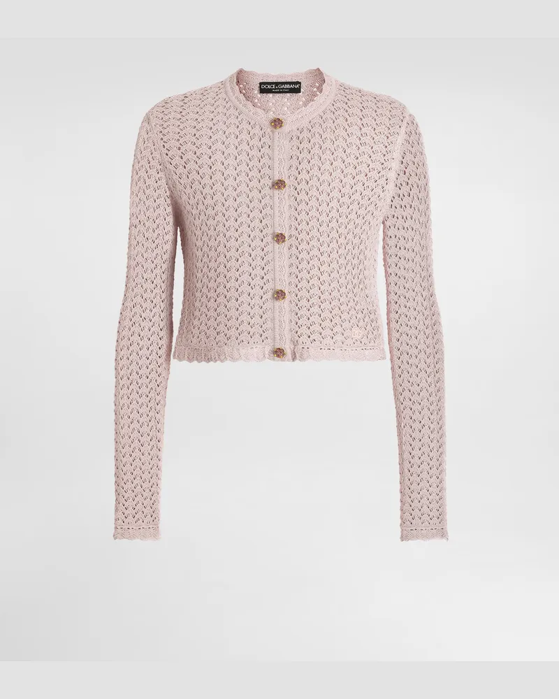 Dolce & Gabbana Viscose Cardigan - Frau Strickwaren Rosa Rosa