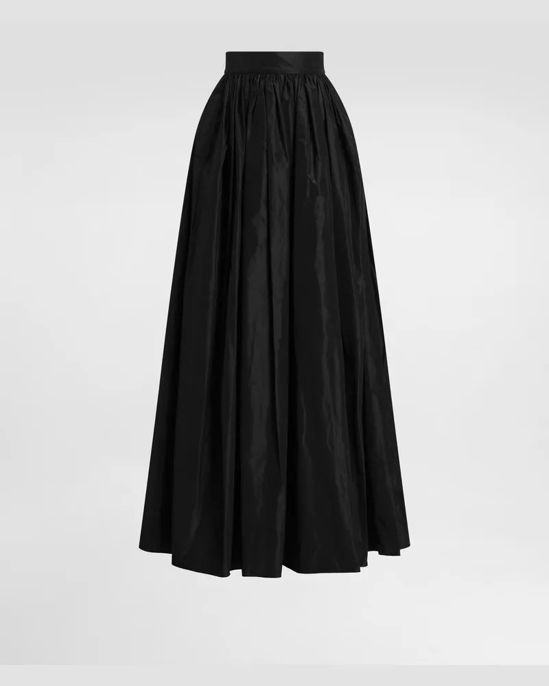 Dolce & Gabbana Langer Tellerrock Aus Taft - Frau Röcke Schwarz Schwarz