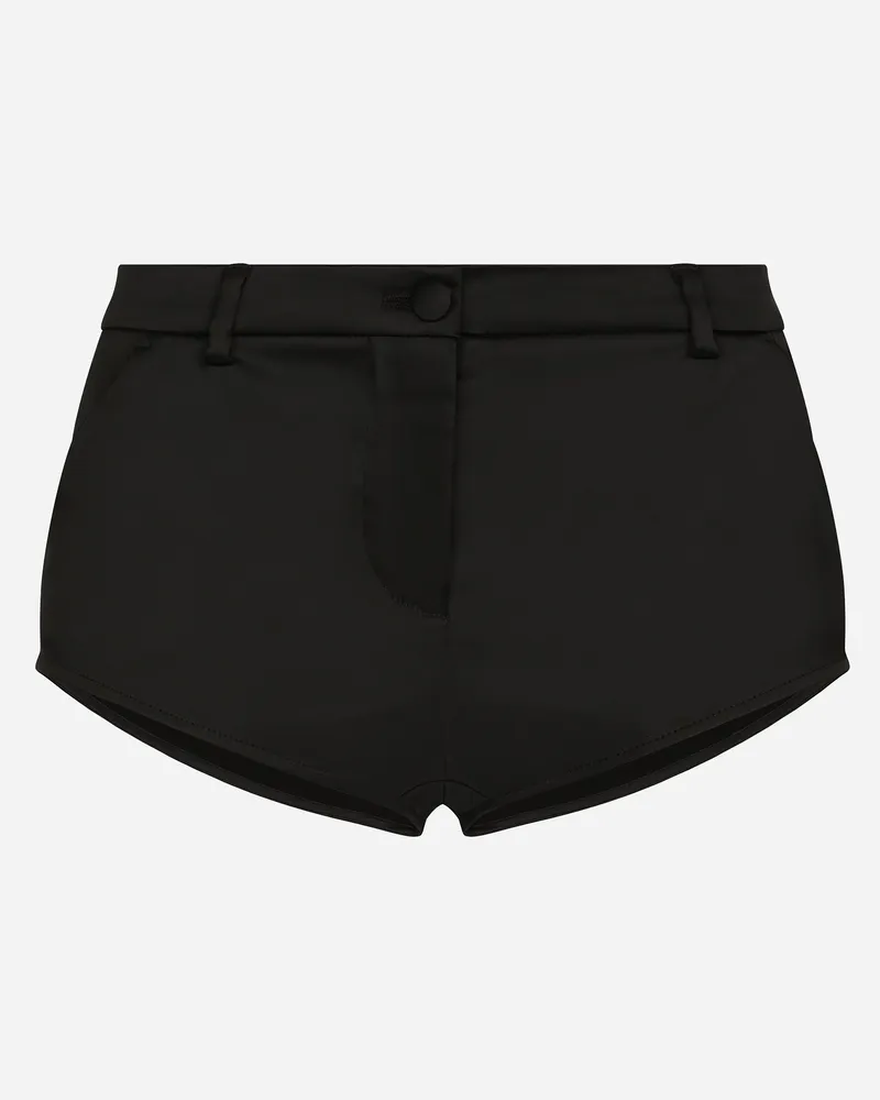 Dolce & Gabbana Kurze Hose Aus Satin - Frau Hosen Und Shorts Schwarz Satin Black