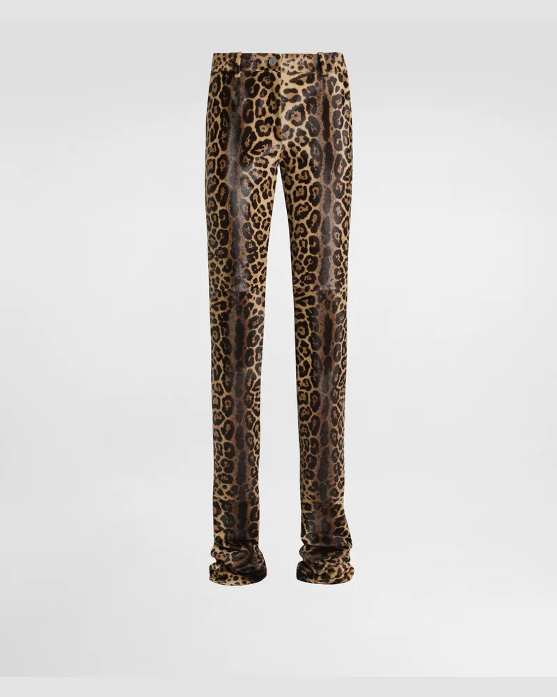 Dolce & Gabbana Leopard-print Calf Trousers - Frau Hosen Und Shorts Mehrfarbig Multicolor