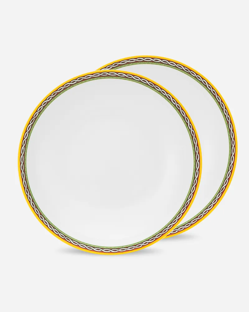 Dolce & Gabbana 2er-set Tiefe Teller Aus Porzellan - Suppenteller Mehrfarbig Mehrfarbig