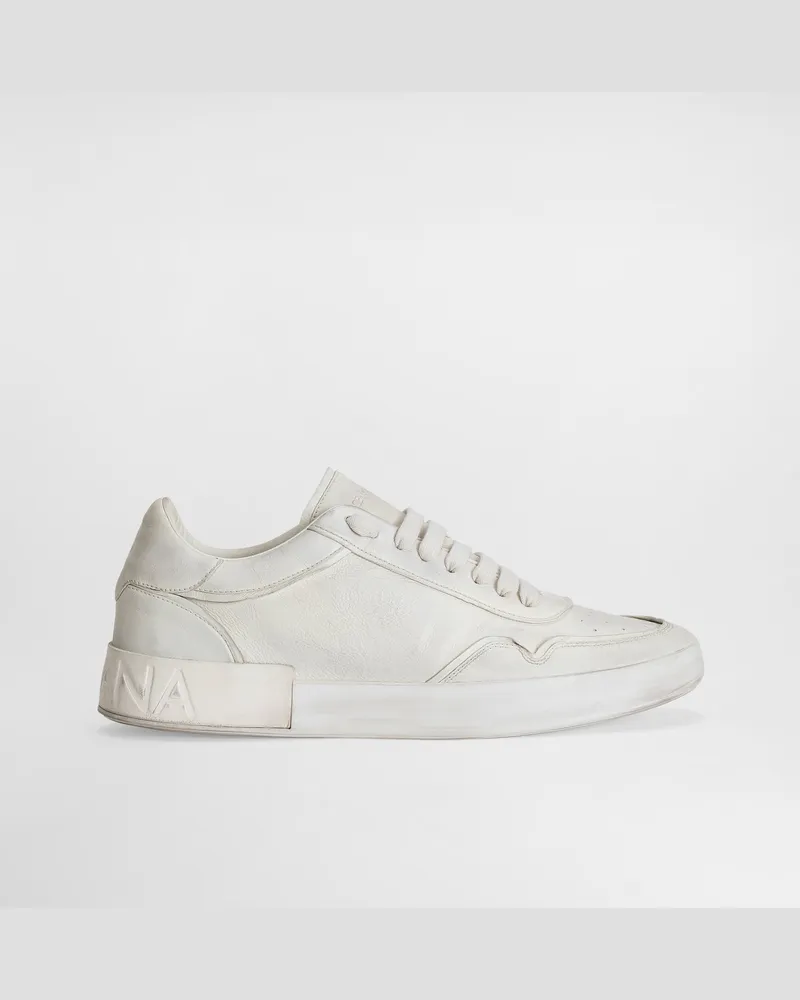 Dolce & Gabbana Portofino Calfskin Sneakers - Mann Sneakers Wei White