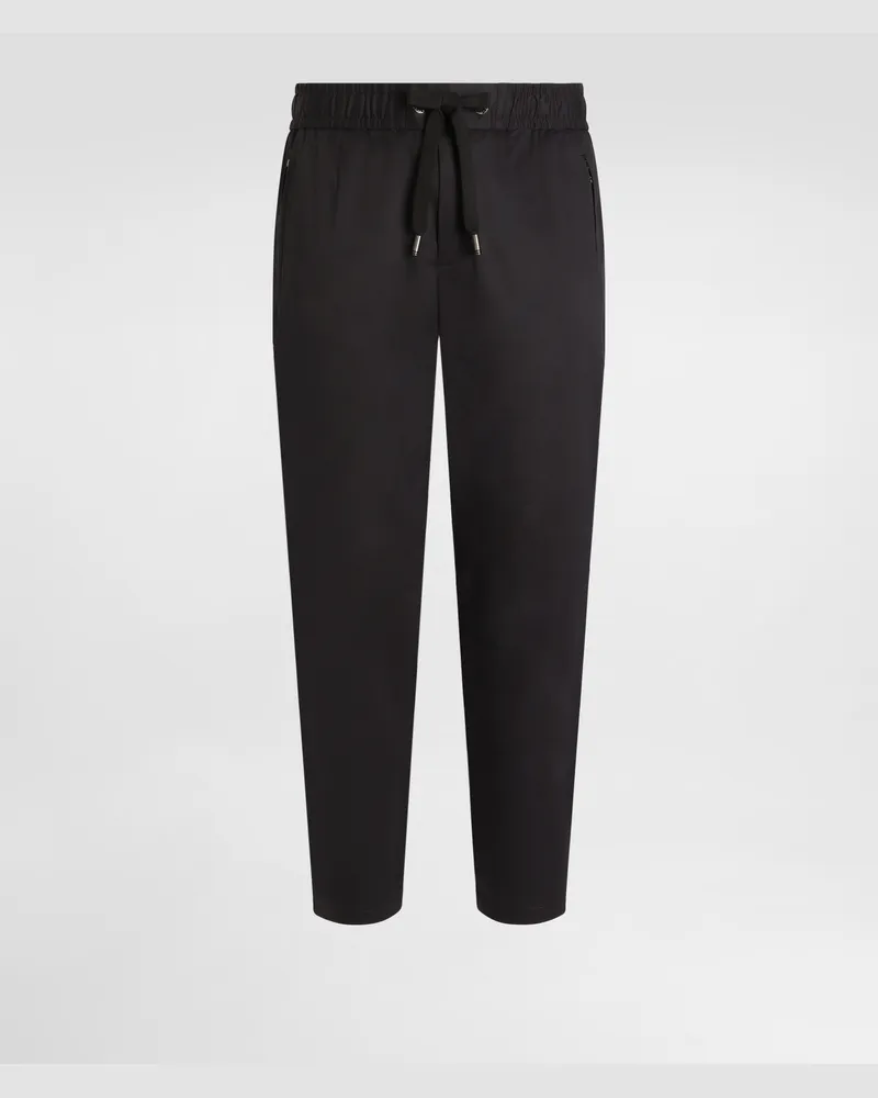 Dolce & Gabbana Jogginghose Baumwollstretch Mit Plakette - Mann Hosen Und Shorts Blau Baumwolle Blau