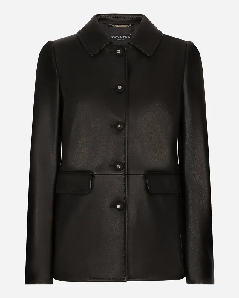 Dolce & Gabbana Jacke Aus Lammleder - Frau Blazer Schwarz Schwarz