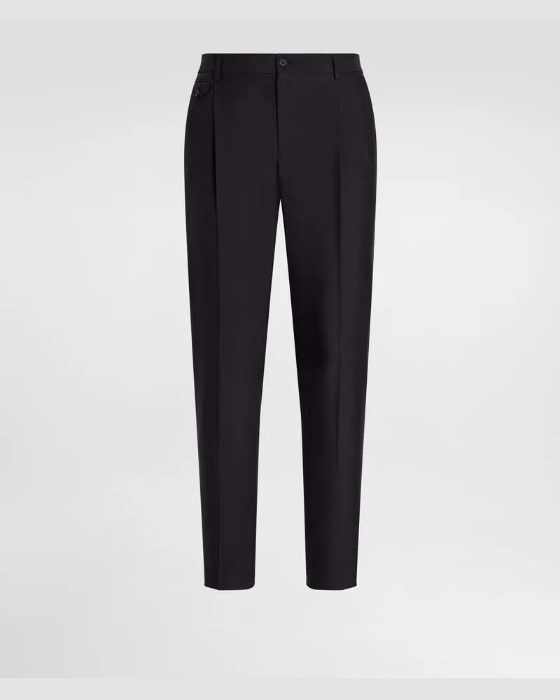 Dolce & Gabbana Silk And Gabardine Trousers - Mann Hosen Und Shorts Blau Blue