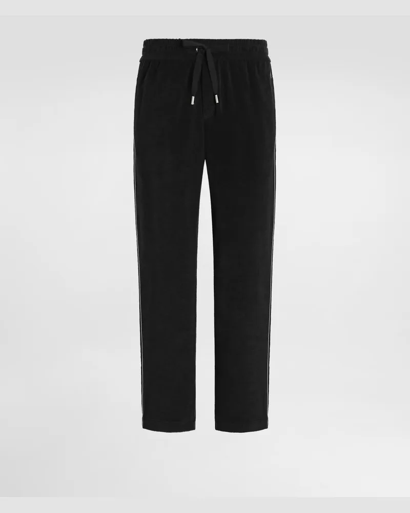Dolce & Gabbana Cotton Terry Trousers - Mann Collection Schwarz Black