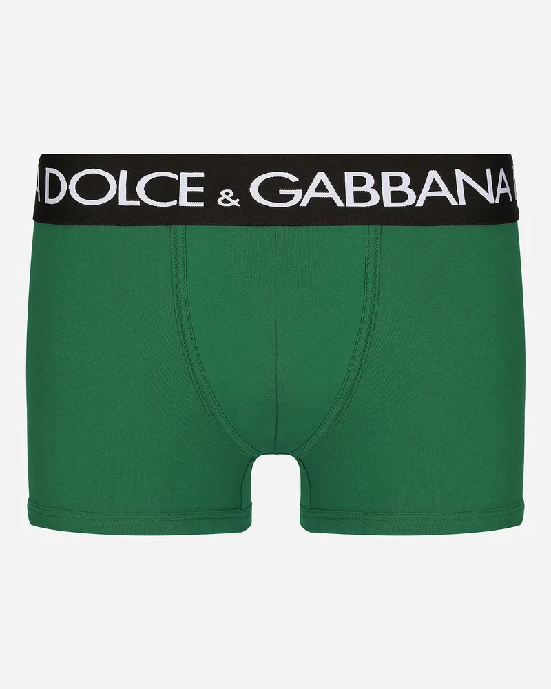 Dolce & Gabbana Boxershorts Regular Baumwolljersey Bi-elastisch - Mann Unterwäsche Und Loungewear Grün Baumwolle Grün