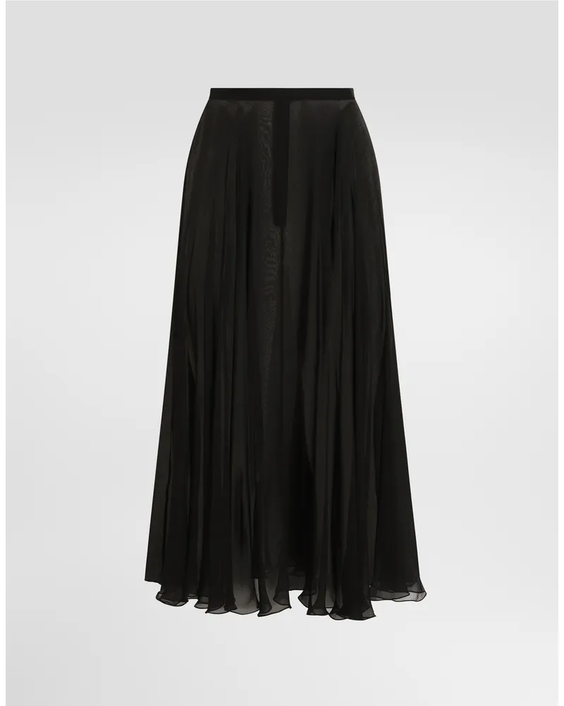 Dolce & Gabbana Rock Aus Chiffon - Frau Collection Schwarz Seide Schwarz