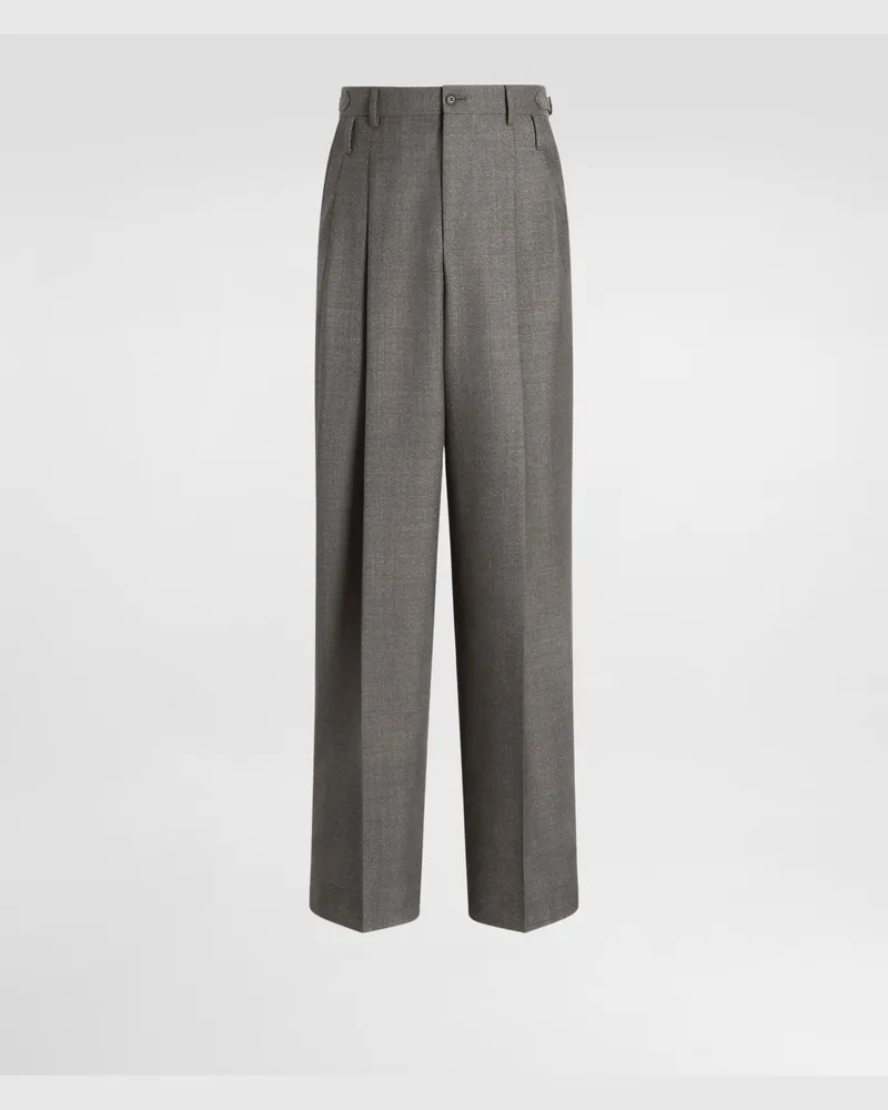 Dolce & Gabbana Virgin Wool Trousers - Mann Hosen Und Shorts Beige Mehrfarbig