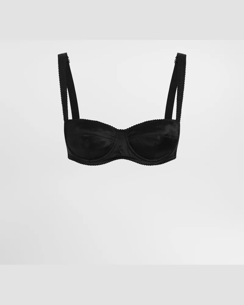 Dolce & Gabbana Balconette-bh Aus Satin - Frau Unterwäsche Schwarz Seide Schwarz