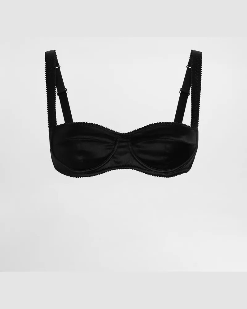 Dolce & Gabbana Balconette-bh Aus Satin - Frau Unterwäsche Schwarz Seide Schwarz