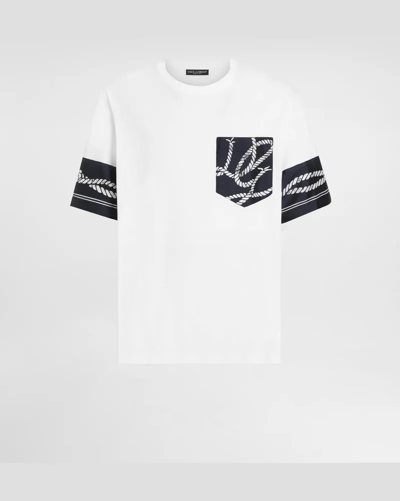 Dolce & Gabbana T-shirt Aus Baumwolle Mit Maritimem Print - Mann T-shirts Und Polos Multicolor Multicolor