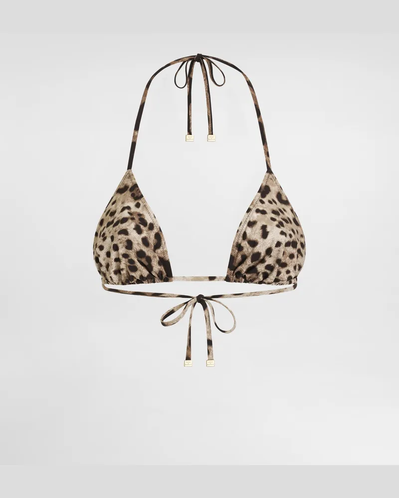 Dolce & Gabbana Triangel-bikinitop Leoprint - Frau Bademode Animalprint Jersey Animal-print