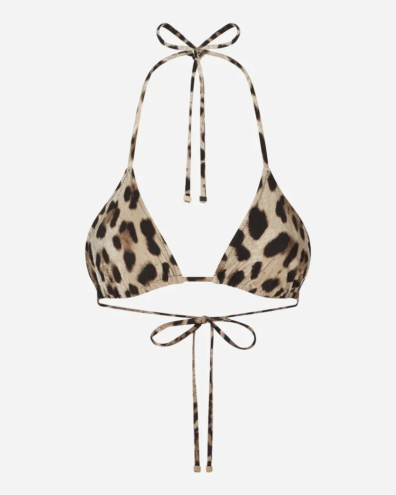 Dolce & Gabbana Triangel-bikinitop Leoprint - Frau Bademode Animalprint Jersey Animal-print