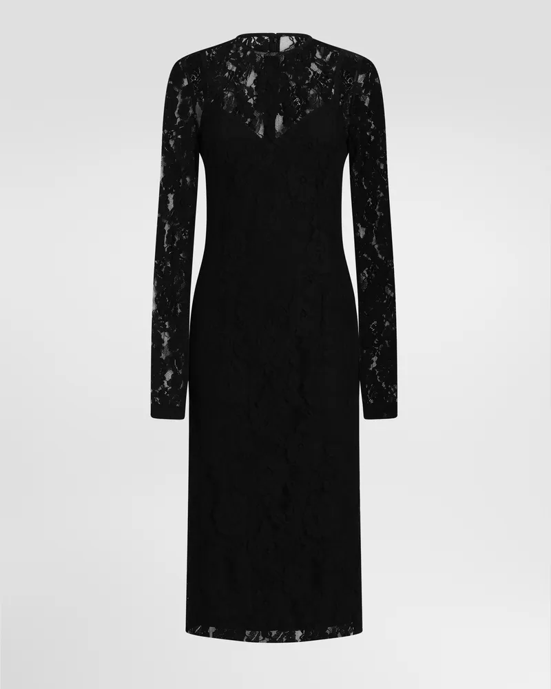 Dolce & Gabbana Kleid Aus Spitze - Frau Kleider Schwarz Schwarz