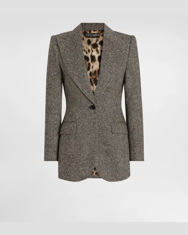 Dolce & Gabbana Einreihige Jacke Aus Gesprenkelter Wolle - Frau Blazer Mehrfarbig Mehrfarbig