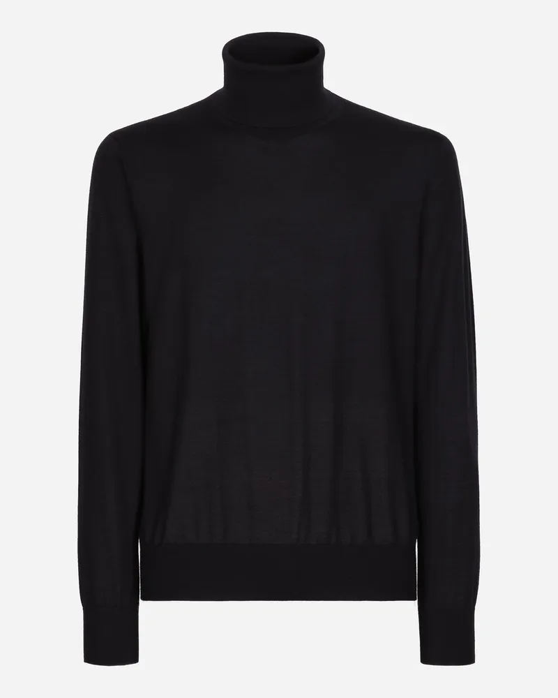 Dolce & Gabbana Extra-fine Cashmere Turtleneck Sweater - Mann Strickwaren Blau Blue