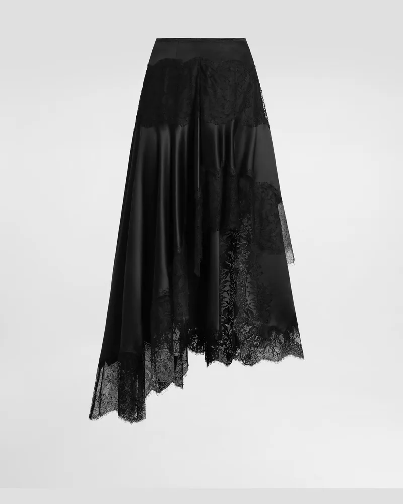 Dolce & Gabbana Rock Aus Satin - Frau Collection Schwarz Seide Schwarz
