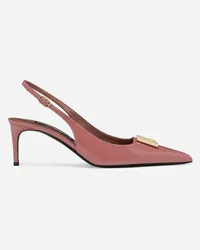 Dolce & Gabbana Slingback aus glänzendem Kalbsleder Rosa