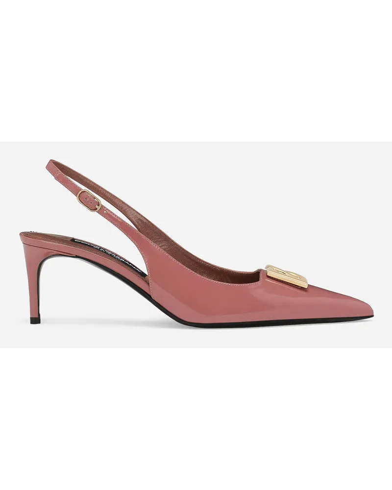 Dolce & Gabbana Slingback aus glänzendem Kalbsleder Rosa