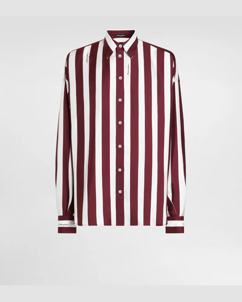 Dolce & Gabbana Striped Silk Twill Shirt - Mann Hemden Multicolor Multicolor