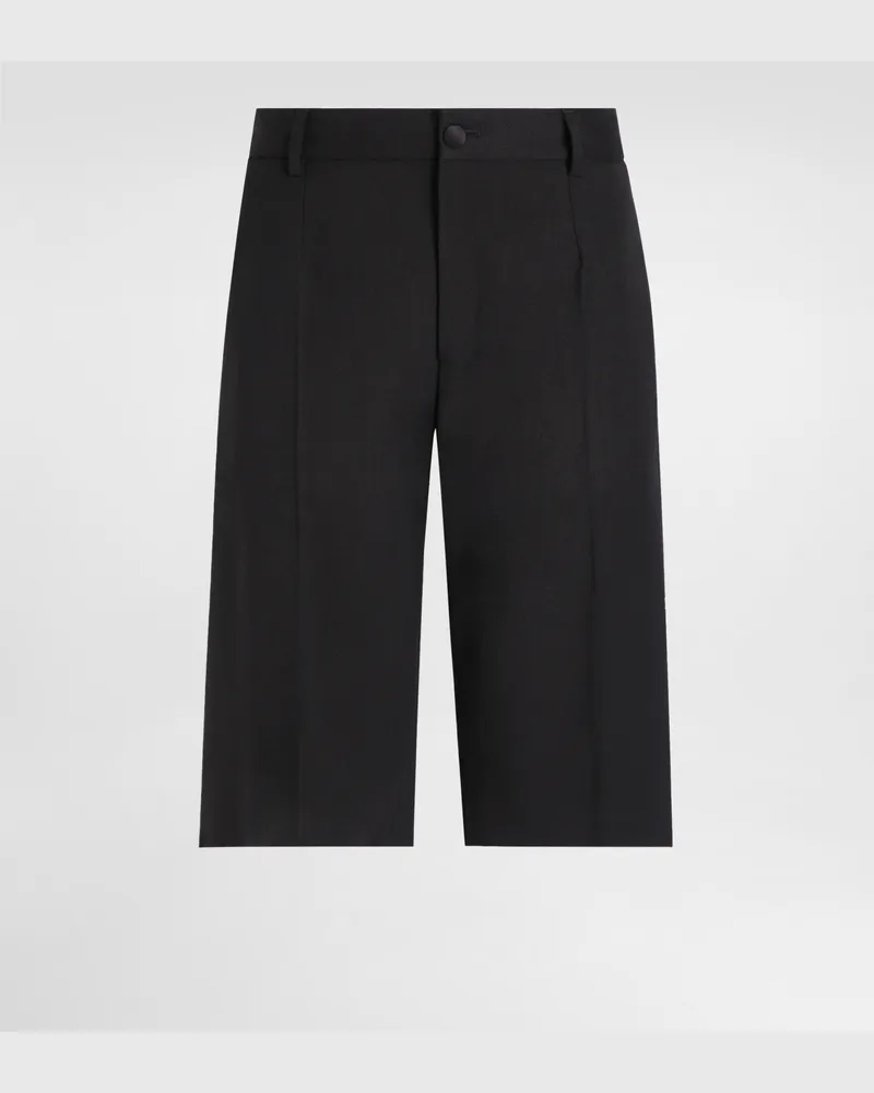 Dolce & Gabbana Bermudas Aus Wolltwill - Frau Hosen Und Shorts Schwarz Wolle Schwarz