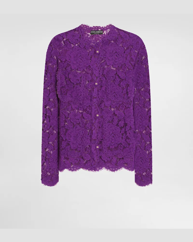 Dolce & Gabbana Jacke Aus Floraler Kordelspitze - Frau Blazer Violett Violett
