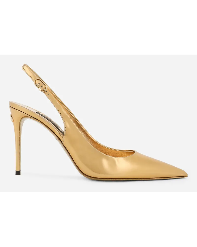 Dolce & Gabbana Slingback aus Kalbsleder Gold