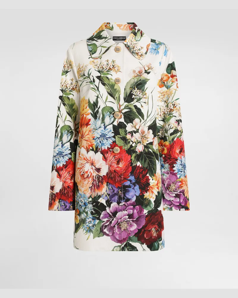 Dolce & Gabbana Kleid Mit Blumenbouquet-print - Frau Mäntel Und Jacken Drucken Drucken