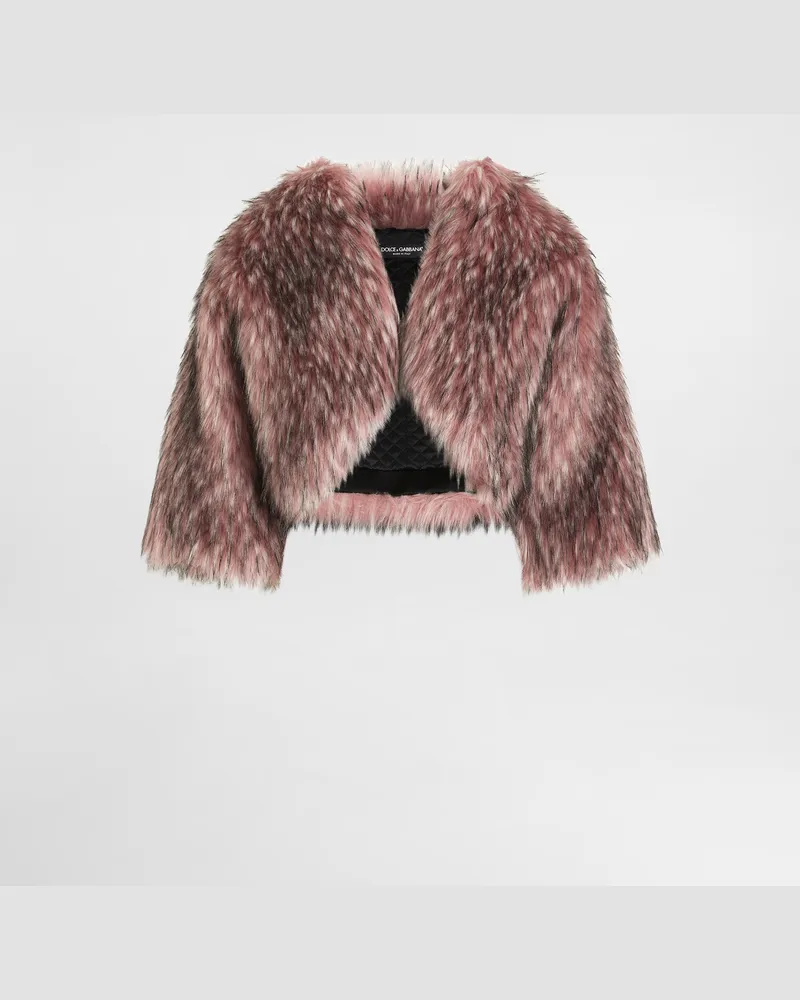 Dolce & Gabbana Kurze Jacke Aus Kunstfell - Frau Blazer Rosa Rosa