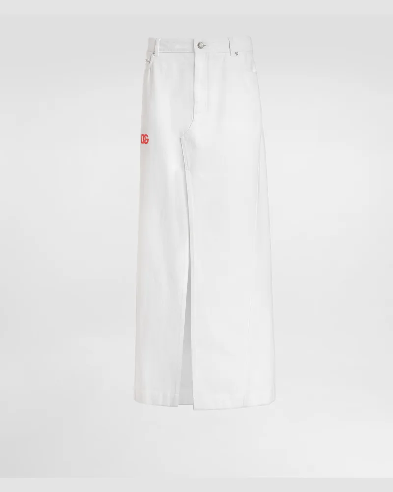 Dolce & Gabbana Langer Rock Aus Denim - Frau Denim Mehrfarbig Mehrfarbig