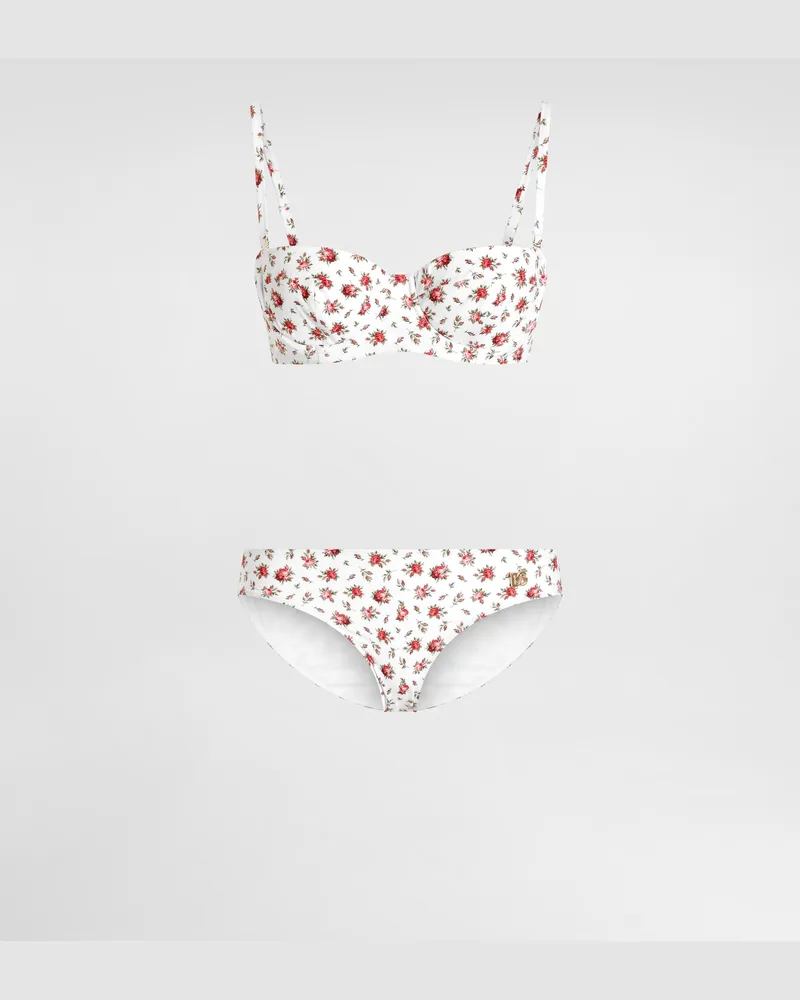 Dolce & Gabbana Small Rose-print Padded Balconette Bikini - Frau Bademode Multicolor Multicolor