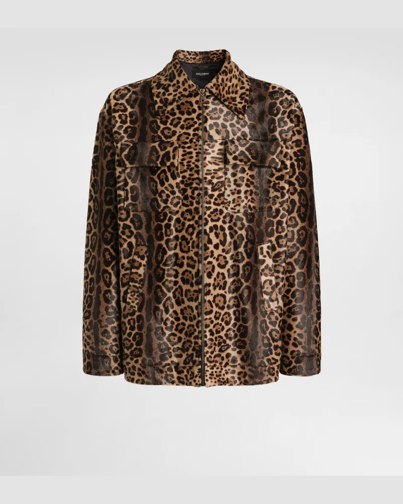 Dolce & Gabbana Leopard-print Pony Shirt-style Jacket - Mann Mäntel Und Jacken Mehrfarbig Multicolor
