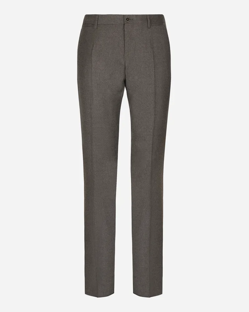 Dolce & Gabbana Flanellhose In Stretchqualität - Mann Hosen Und Shorts Grau Wolle Grau
