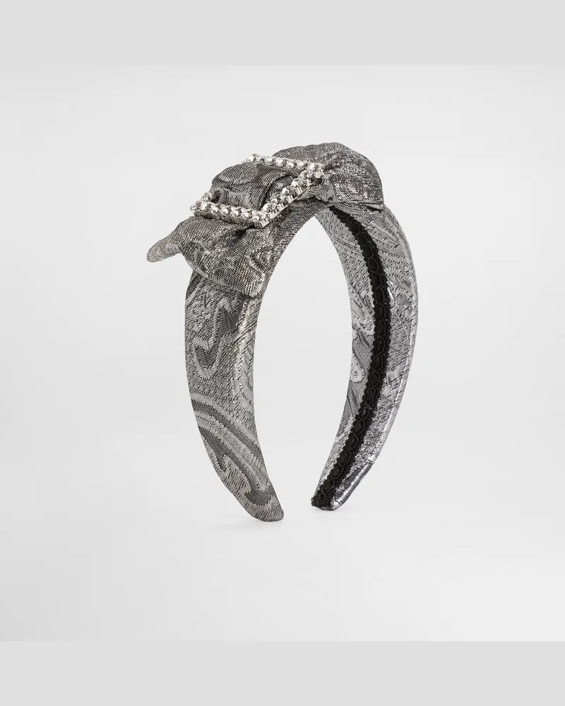 Dolce & Gabbana Lamé Jacquard Headband - Frau Collection Silber Silver