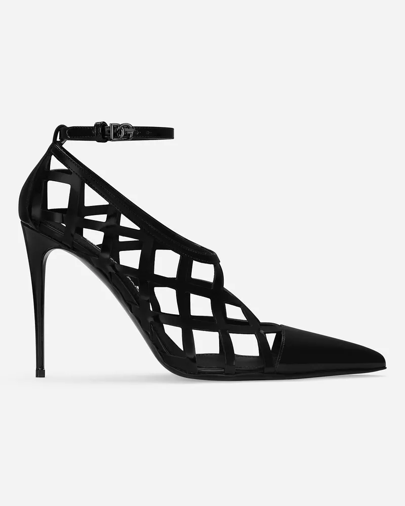 Dolce & Gabbana Pumps Aus Glänzendem Kalbsleder - Frau Pumps Und Slingbacks Schwarz Leder Schwarz