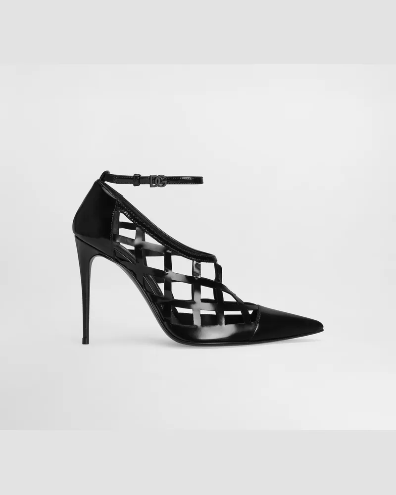 Dolce & Gabbana Pumps Aus Glänzendem Kalbsleder - Frau Pumps Und Slingbacks Schwarz Leder Schwarz