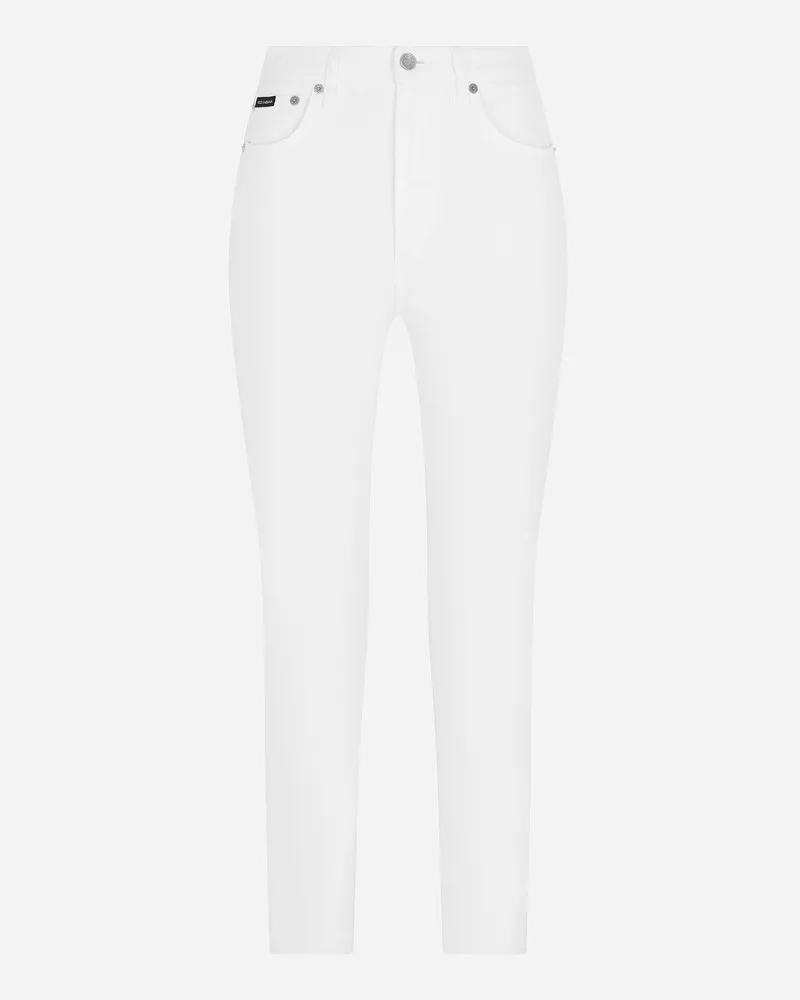 Dolce & Gabbana Audrey Jeans Aus Denim - Frau Denim Wei� Baumwolle Weiss