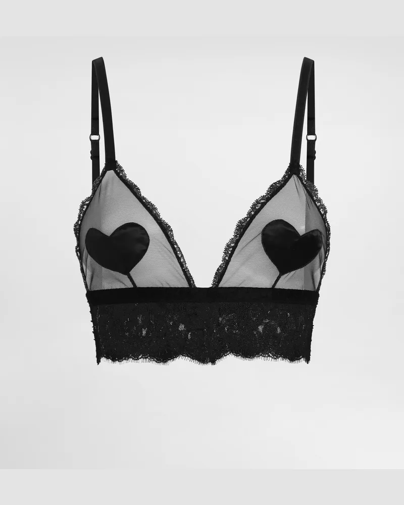 Dolce & Gabbana Bh Aus Tüll Und Spitze - Frau Unterwäsche Schwarz Schwarz