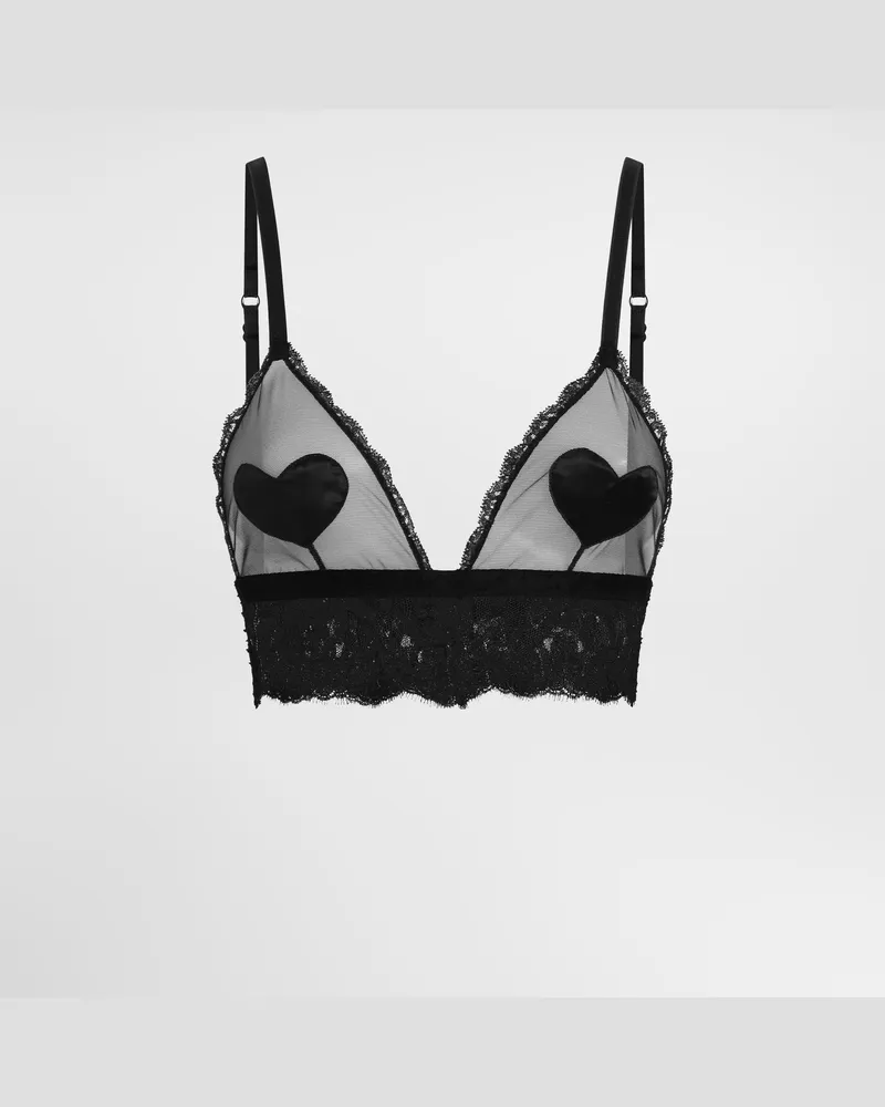 Dolce & Gabbana Bh Aus Tüll Und Spitze - Frau Unterwäsche Schwarz Schwarz