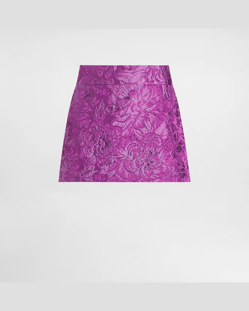 Dolce & Gabbana Brocade Miniskirt - Frau Röcke Purple Purple