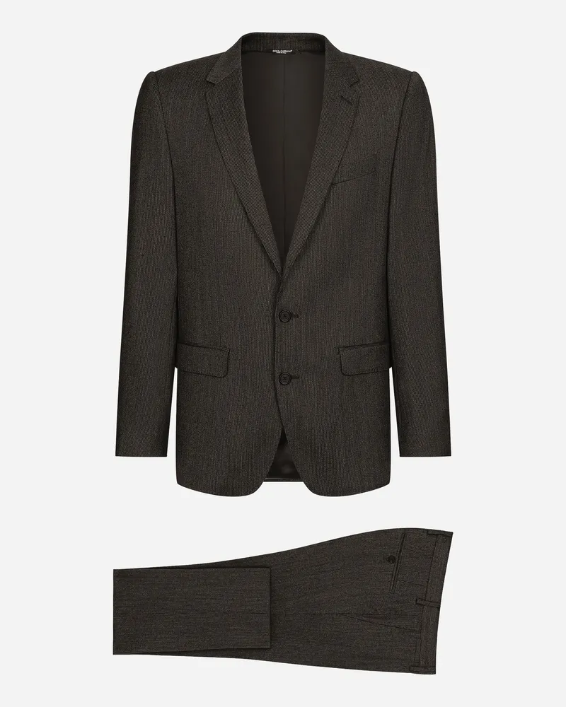 Dolce & Gabbana Einreihiger Nadelstreifenanzug Martini Wolle - Mann Anzüge Und Blazer #n/d Stoff Mehrfarbig